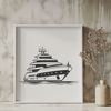 Simple Boat Diagram Vector Art A diagram of a sailing boat with its hull and sail illustrated in 2D vector format.