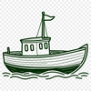 SVG vector graphic illustration of a boat with detailed design elements.