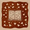 Adorable Educational SVG Graphics A book illustration with love hearts, designed for educational and decorative purposes.