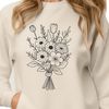 Customizable Flower Arrangement An illustration of various flowers gathered together in a cluster, suitable for graphic design projects.
