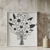 Whimsical Flower Design A vector illustration of a floral bouquet with various types of flowers.
