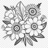 Digital Floral Bouquet SVG A digital bouquet of flowers, designed as vector art for various applications.