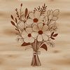 Mixed Flower Bouquet SVG Cut File A hand-drawn bouquet of mixed flowers in a vase, suitable for digital editing and cutting machine use.