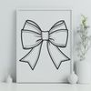 A simple bow made from a looped ribbon or strip, often used as a decorative element in gift wrapping.