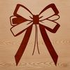 A simple decorative bow with a ribbon-like design.