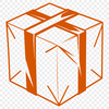 Simple Rectangular Box Design A simple 2D representation of a rectangular box made from vector lines and shapes.