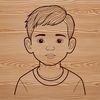 Free SVG Silhouette Child Design A young child's face with a neutral expression.