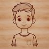 Young Boy Illustration in Simple Line Art Style SVG illustration of a young boy in simple line art style.