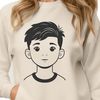 Young Boy SVG Illustration A digital illustration of a young boy in a simple design style.