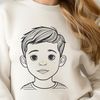 Beautiful Boy Illustration Vector Art A simple illustration of a young boy with facial features.
