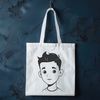 Young Boy Illustration in Outline Style Illustration of a young boy in a simple outline style