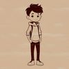 Neutral Young Face Illustration A young boy with a neutral expression, suitable for illustration or design projects.