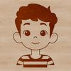 Young Casual Kid SVG illustration of a young boy in a casual setting.