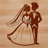 A couple exchanging vows in a wedding ceremony.