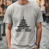 Buddhist Temple Icon in Asian Style A vector graphic representation of a Buddhist temple in an Asian-inspired style.