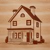 A simple vector illustration of a residential building with multiple floors and a roof.