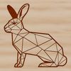 A cartoon-style rabbit sitting on its haunches, suitable for digital design and printing.