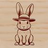 Whimsical Easter Bunny Clip Art Vector illustration of a sitting rabbit, suitable for use in design projects.
