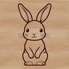 Rabbit Clip Art for Design A sitting rabbit illustrated in simple vector lines.