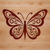Intricately Detailed SVG Butterfly Design An ornate illustration of a butterfly with intricate details, suitable for vector design and cutting machine projects.