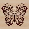 Ornate Winged Insect Vector Art A colorful butterfly with intricate details and ornate patterns, suitable for vector design.