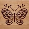 A digital vector design featuring a realistic butterfly in various colors.