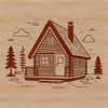 Vector Cabin Design for Digital Projects A simple cabin illustration in a vector format, suitable for digital design and cutting applications.