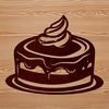 Birthday Dessert Vector Art A vector design of a layered birthday dessert with frosting and decorations.