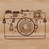Vector illustration of a photography equipment symbol featuring modern lines and shapes.