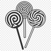 Beautiful Vector Lollipop Art A colorful illustration of a classic lollipop candy on a transparent background.