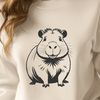Beautiful Capybara Design SVG File A detailed illustration of a capybara, a large rodent native to South America, in vector format suitable for various designs.