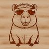 Cute Rodent in Sunglasses A capybara wearing sunglasses in a simple line art style.