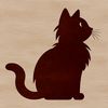 A sitting cat silhouette in vector format.