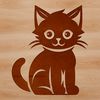 Whiskered Companion SVG Graphic A cartoon-style illustration of a sitting cat.