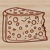 Smooth Cheese Illustration A simple illustration of a wedge of cheese with a smooth texture.