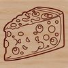 A digital illustration of a cheese wedge in vector format.