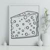 A yellow cheese wedge with detailed texture and shape, suitable for vector art designs.