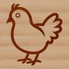 Simple Chicken Design Clip Art A simple line drawing of a cute chicken farm animal, suitable for SVG and vector art designs.