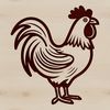 Simple Farm Animal SVG Vector A simple line drawing of a chicken, suitable for vector graphics and design projects.