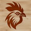 Chic Pecking Order Design A stylized illustration of a chicken's head, suitable for vector design.