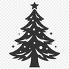 An outline vector graphic of a festive Christmas tree design for various uses.