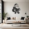 A detailed silhouette of Santa Claus in holiday attire, suitable for various designs.