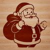 Vector illustration of Father Christmas in red suit with white beard and hat.