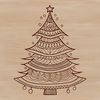 Vibrant Holiday Tree Design A stylized illustration of a festive Christmas tree decorated with ornaments and lights.