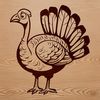 Digital Farm Animal Illustration A digital illustration of a farm-raised turkey against a plain background.