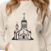 Traditional Catholic Architecture Vector illustration of a traditional Catholic church with intricate architecture.
