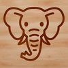 Line Art Elephant Face A simple line drawing of an elephant's head.