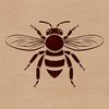 Vector Bee Design Download Illustrated bee with detail on body parts and wings.