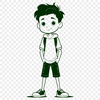 Simple Boy Illustration in Outline Style A digital illustration of a young boy in simple outline style.
