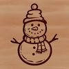 A winter scene snowman illustration created with vector art for various design purposes.